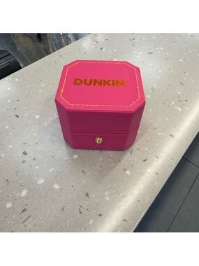 DUNKIN' Pink Octagon Jewelry Box